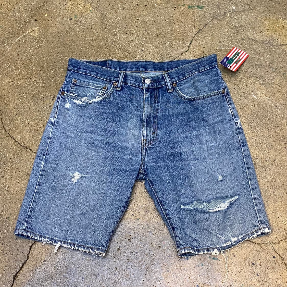 미국 빈티지 리바이스 505 찢청 연청바지 34 상품이미지1