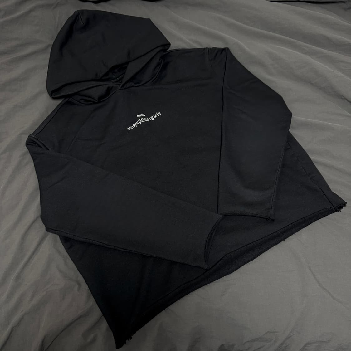 메종 마르지엘라 블랙 리버스 로고 후드 50 사이즈 상품이미지1