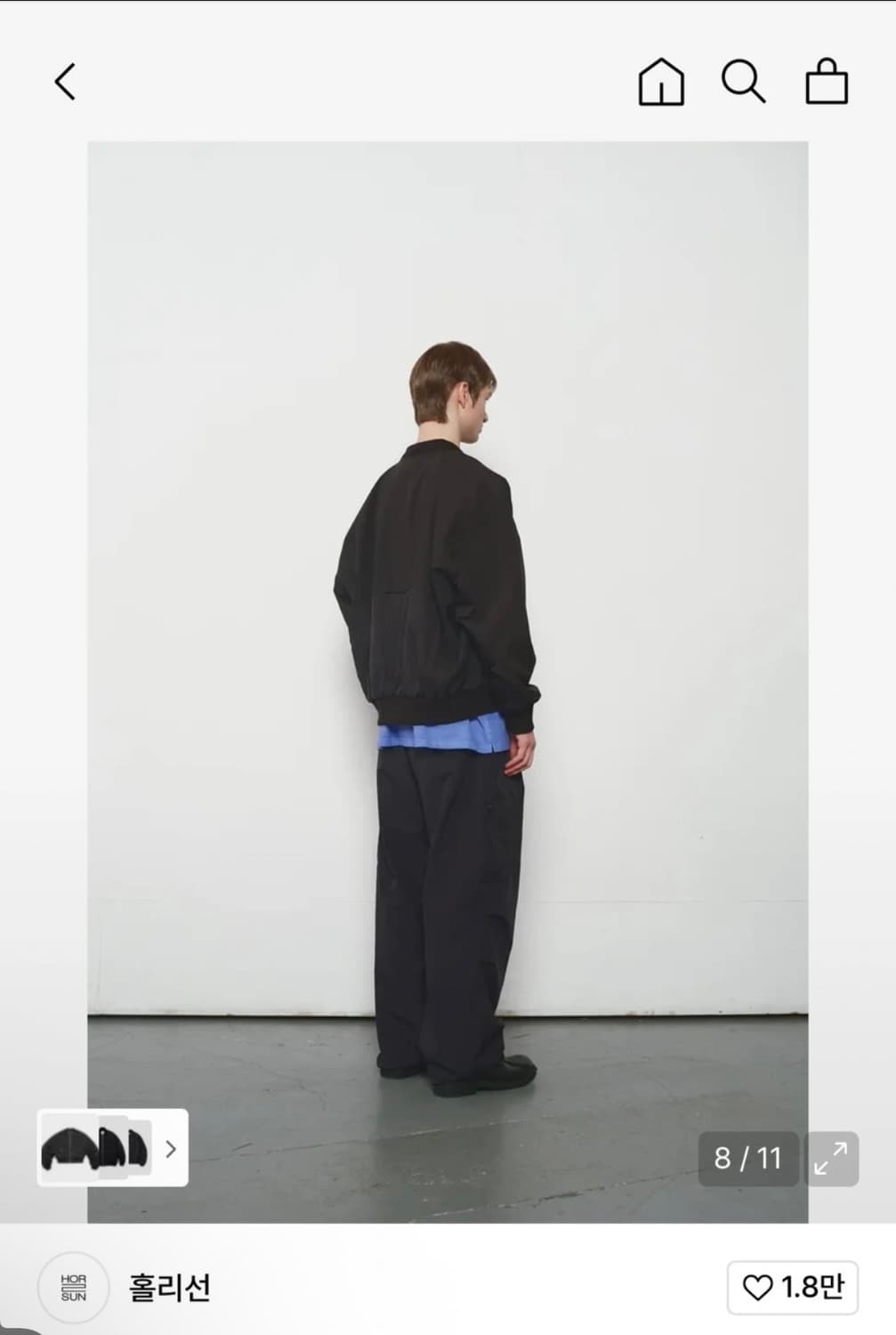 홀리선 봄버자켓 블랙 새상품 상품이미지3