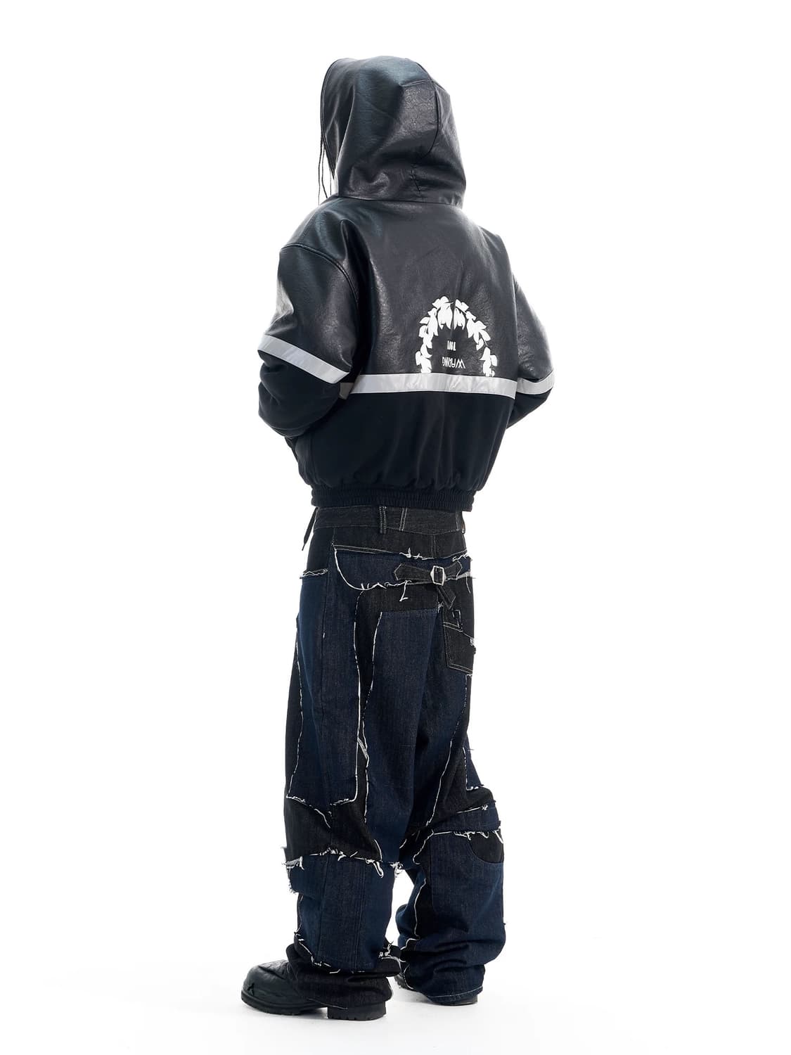 Oversized Reflective-Trim Leather Puffer 상품이미지4