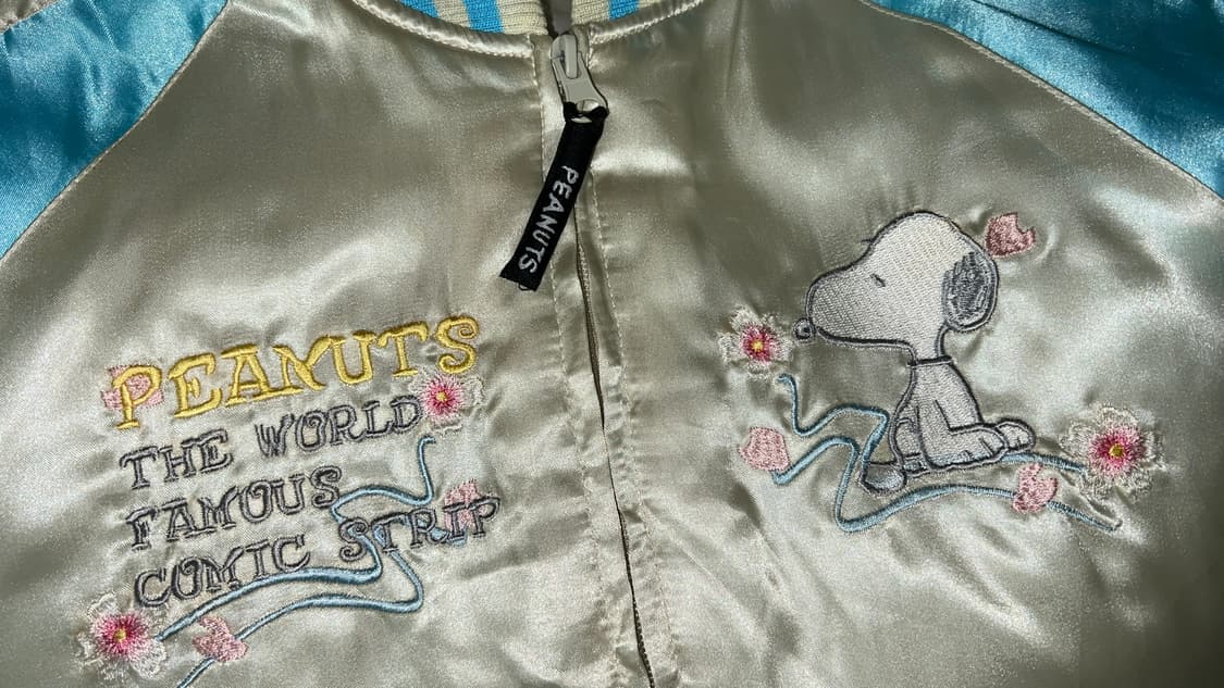 PEANUTS SNOOPY 벚꽃 자수 스카쟌 • 일본 빈티지 Y2K 점퍼 상품이미지4