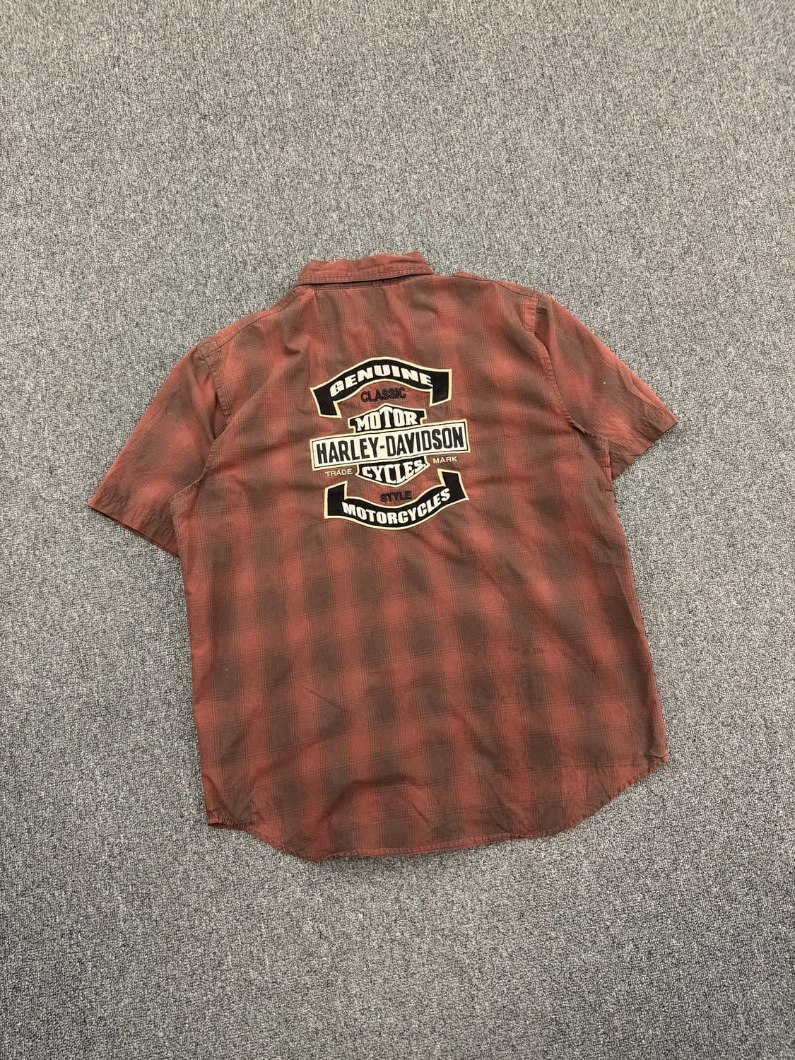 L)할리데이비슨 빈티지 자수 패치 체크 셔츠 상품이미지5