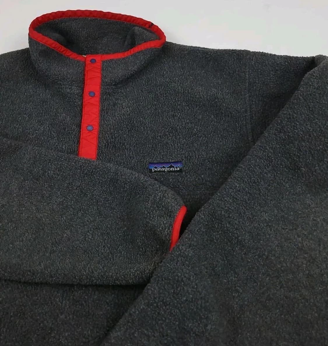 80s 파타고니아 신칠라 스냅-T 차콜/레드 캐나다 상품이미지5