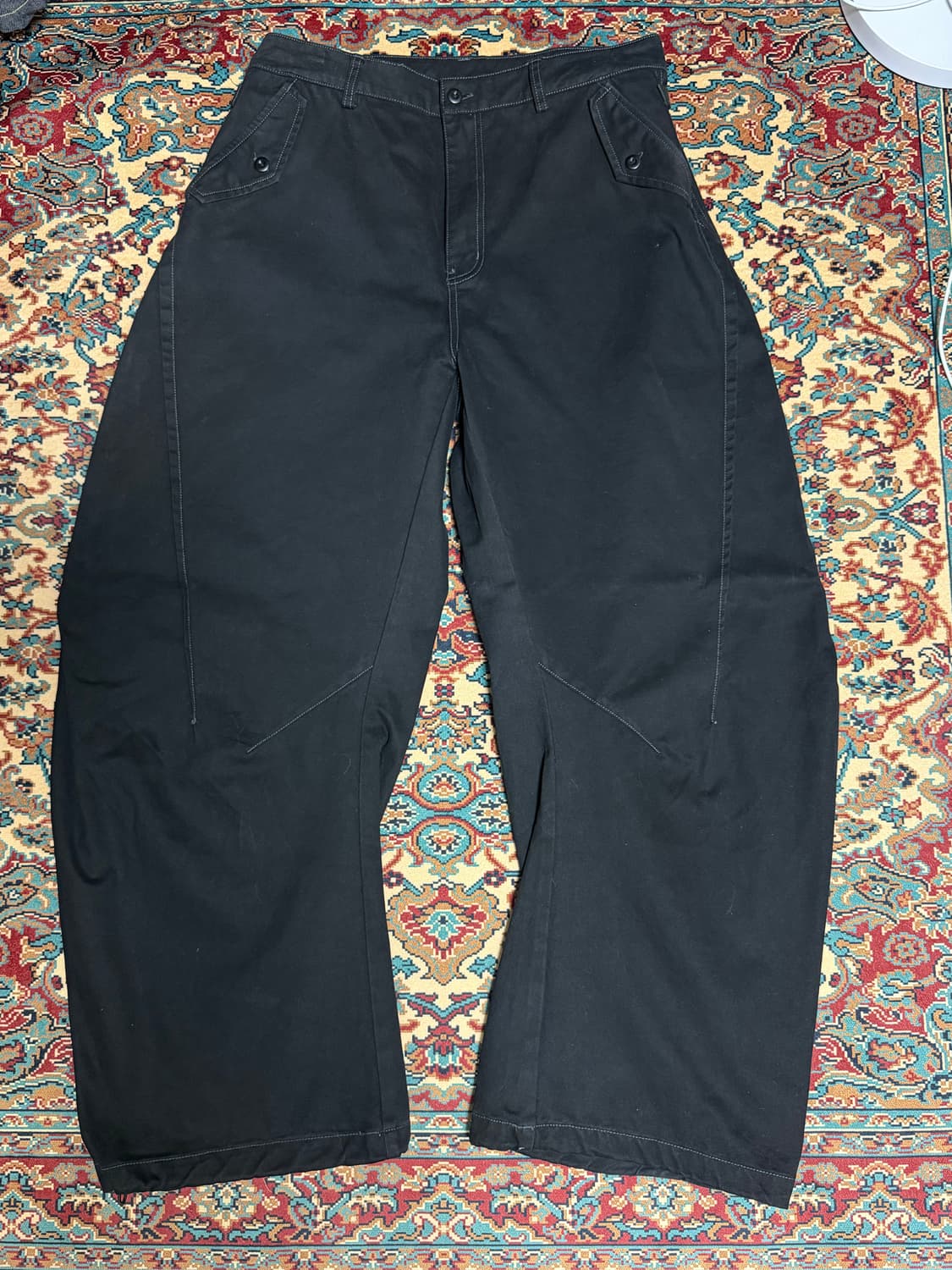 인템포무드 뉴하운 커브드 팬츠 블랙 L 상품이미지1