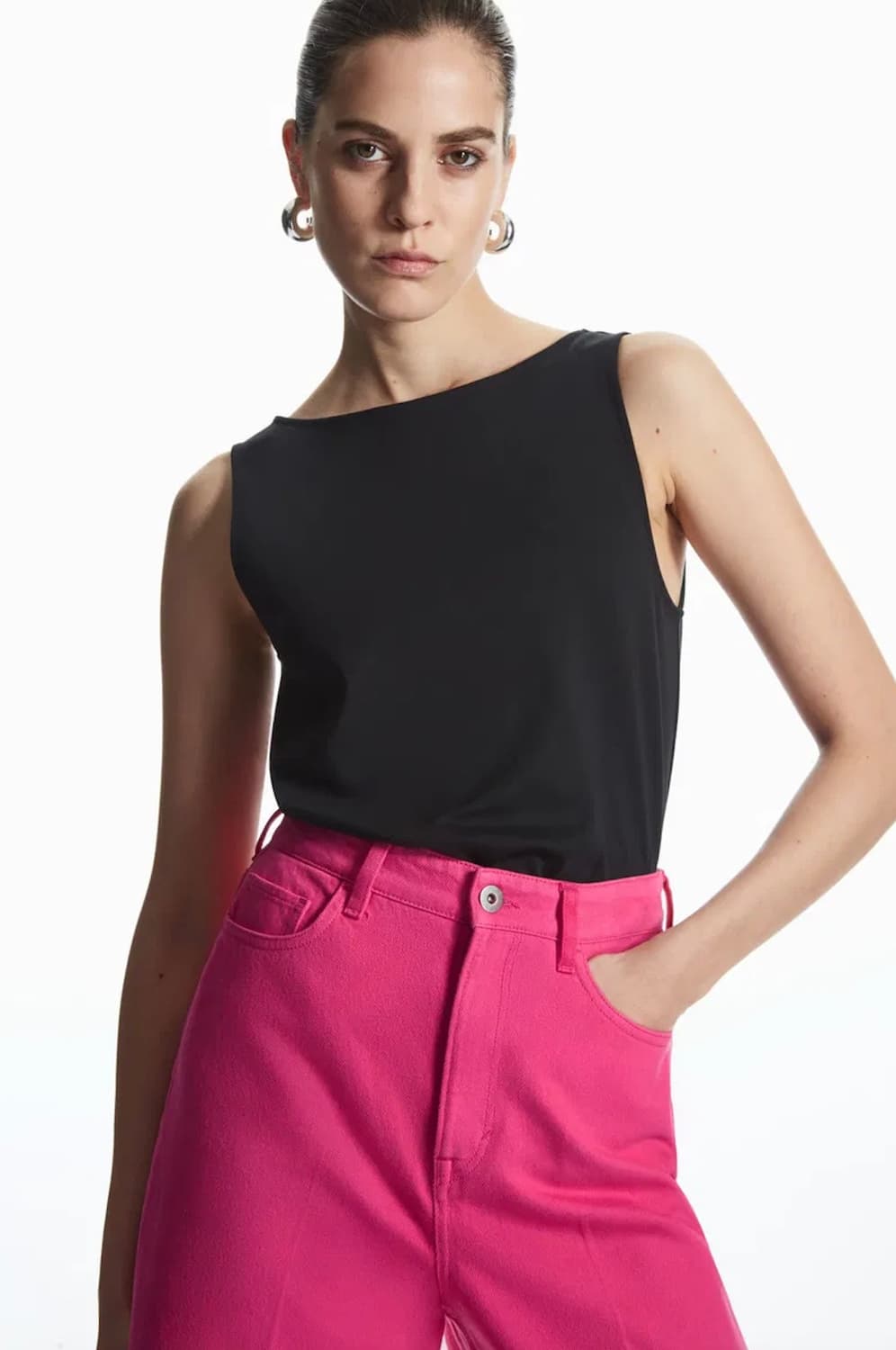 코스 하이웨이스트 와이드 레그 팬츠 상품이미지2