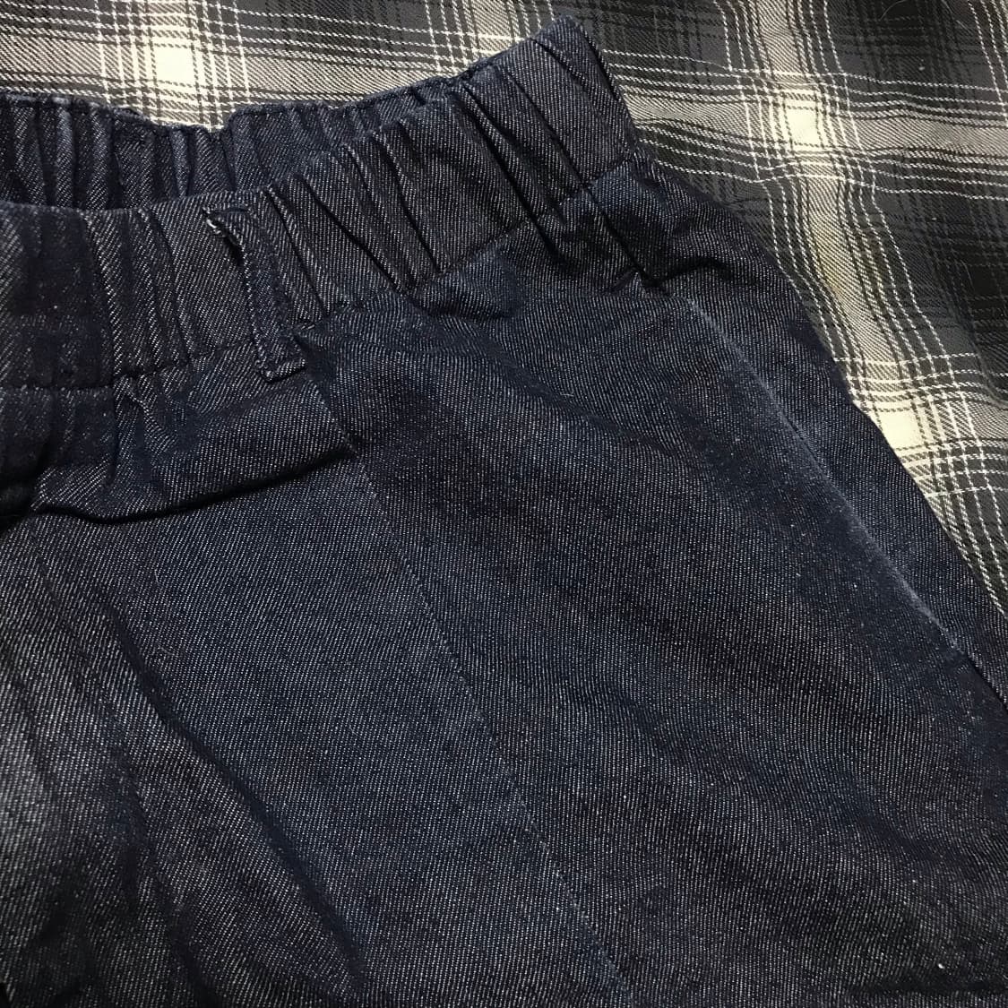 Gu 재팬 슈퍼 와이드 크롭 테이퍼드 핀턱 이지 팬츠 인디고 진청 상품이미지4