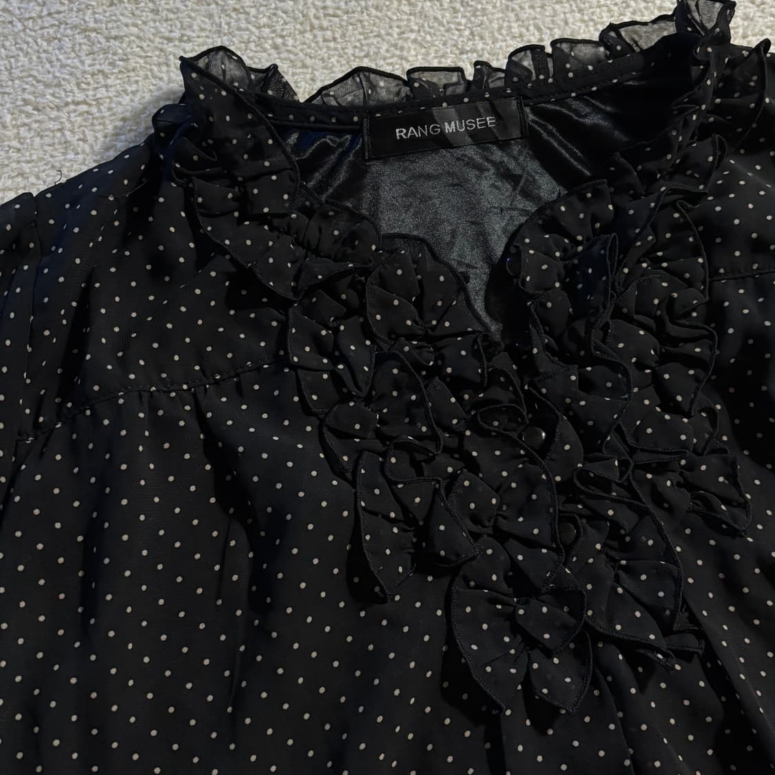 일본빈티지 RANG MUSEE 도트 블라우스 탑 상품이미지2