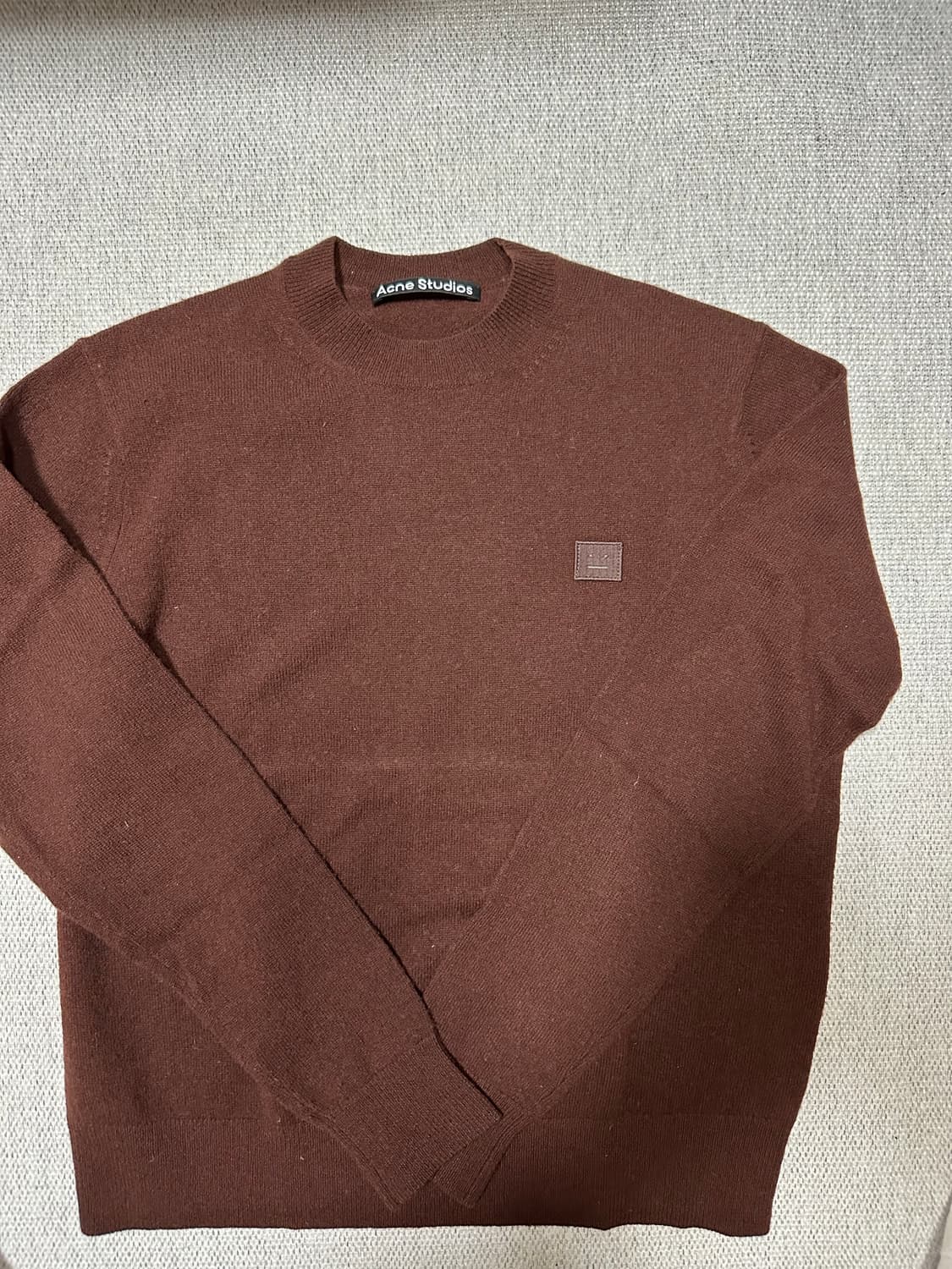 아크네 스튜디오 페이스 패치 브라운 울 니트 XXS 상품이미지1