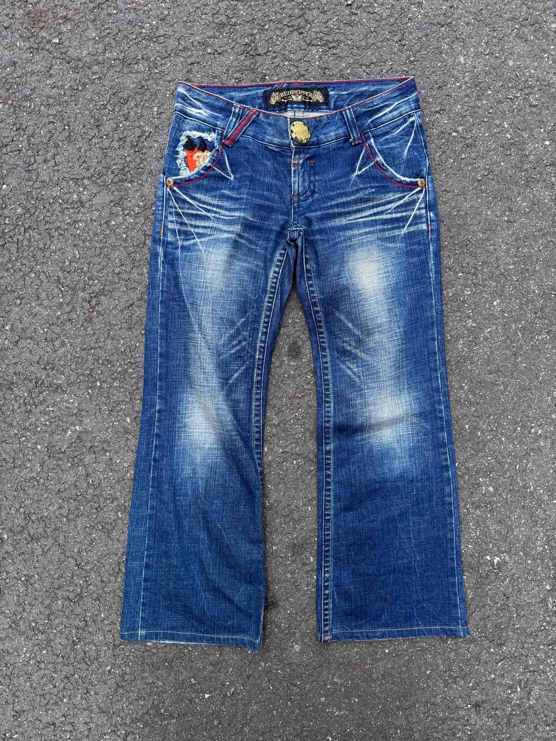 레드페퍼 자수 워싱 부츠컷 데님팬츠  상품이미지3