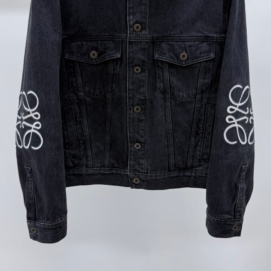 [S급/44] 로에베 아나그램 데님 흑청 자켓 블랙 상품이미지3