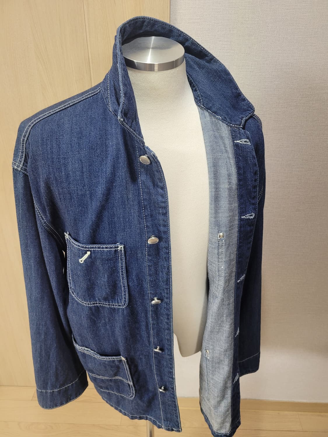 스파오 SPAO 남자 오버핏 데님 워크자켓 XL 딥블루 상품이미지7