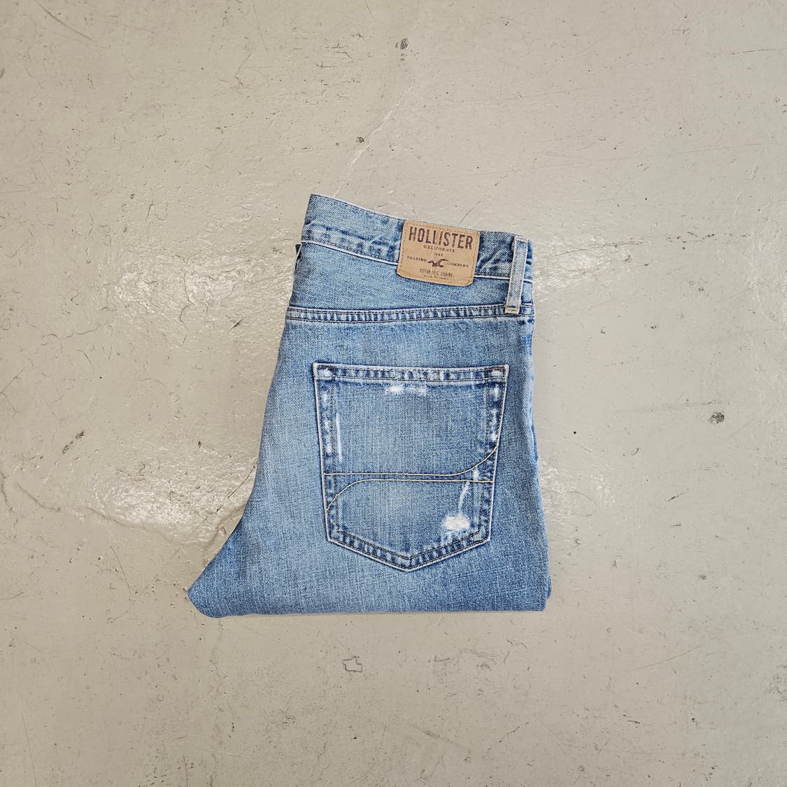 HOLLISTER 홀리스터 데님 부츠컷 연청 데미지 빈티지 36인치 상품이미지7