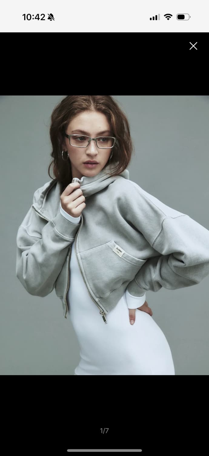 글로니 G Classic Washed Crop Zip Up 후드집업 상품이미지1
