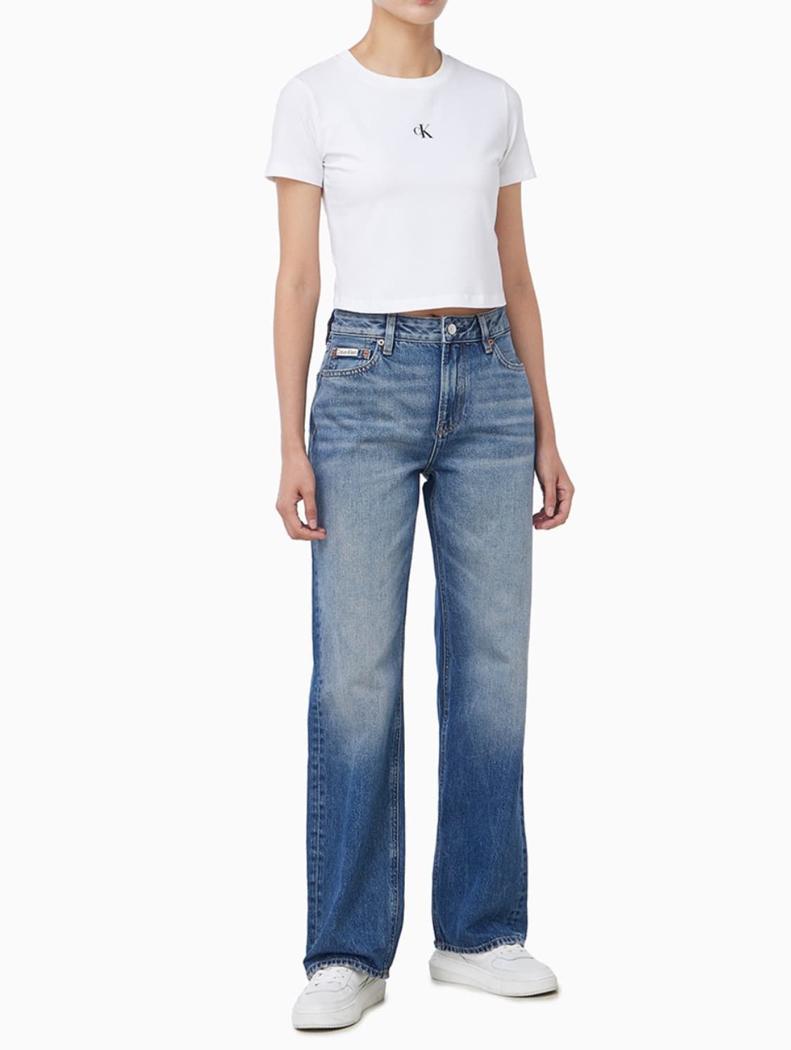캘빈클라인 진 여성 시그니처 90S 스트레이트핏 미드블루 데님 47E70 상품이미지4