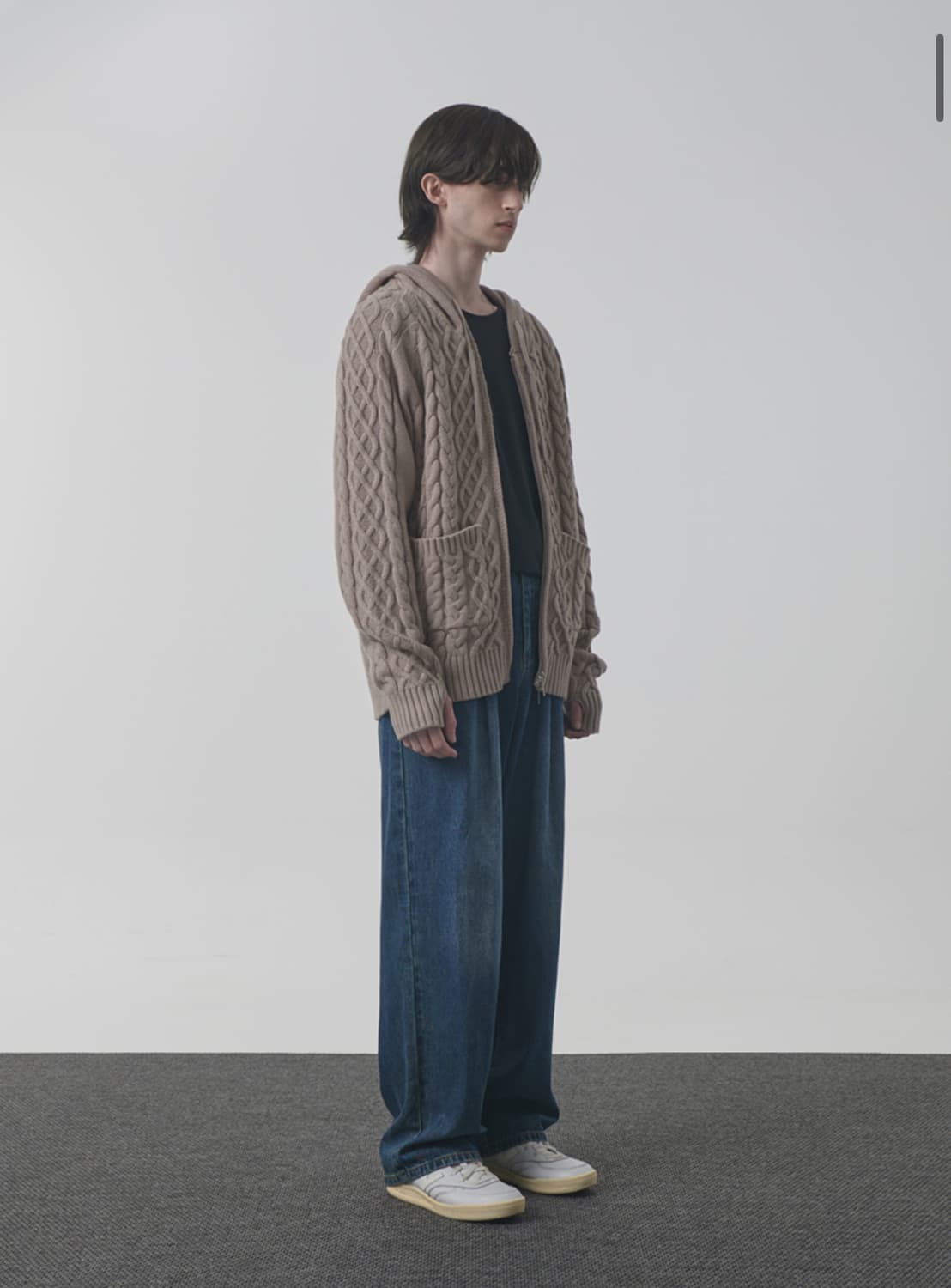 디미트리블랙 니트 후드집업 공용 상품이미지2