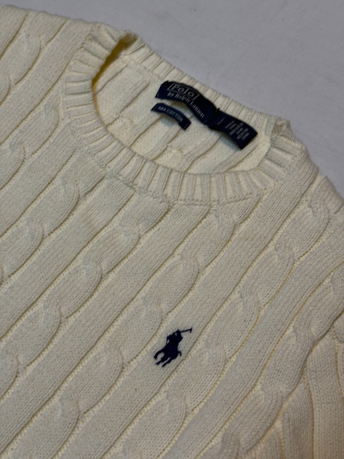 폴로 랄프로렌 꽈배기 케이블 니트 아이보리 크림 상품이미지2
