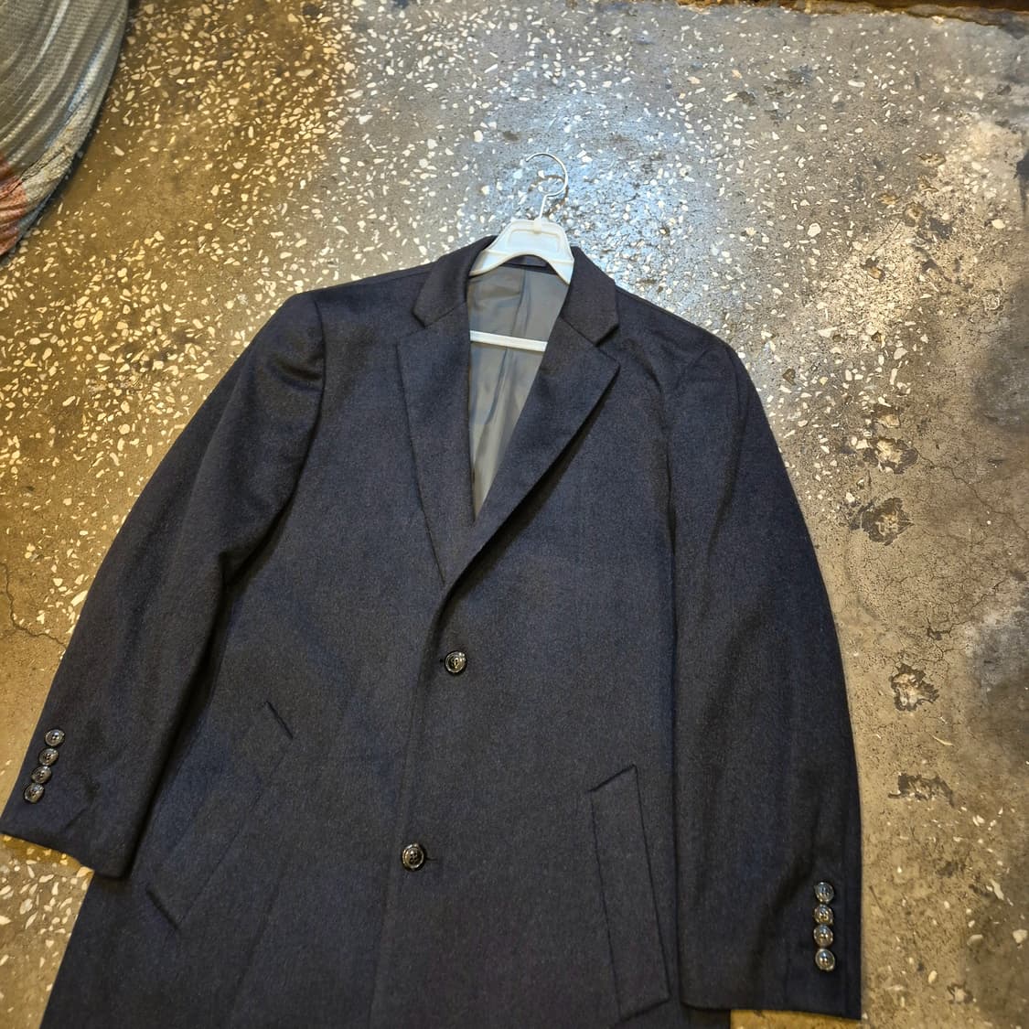 L(착샷잇음) 진네이비 캐시미어 싱글롱코트  상품이미지7