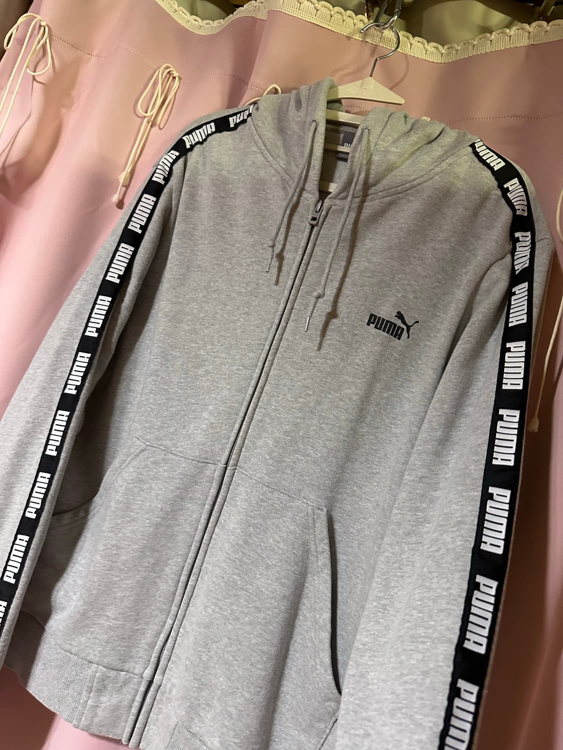 퓨마 후드집업 퓨마 회색 푸마 후집 푸마 테이프 후드집업 그레이 상품이미지1