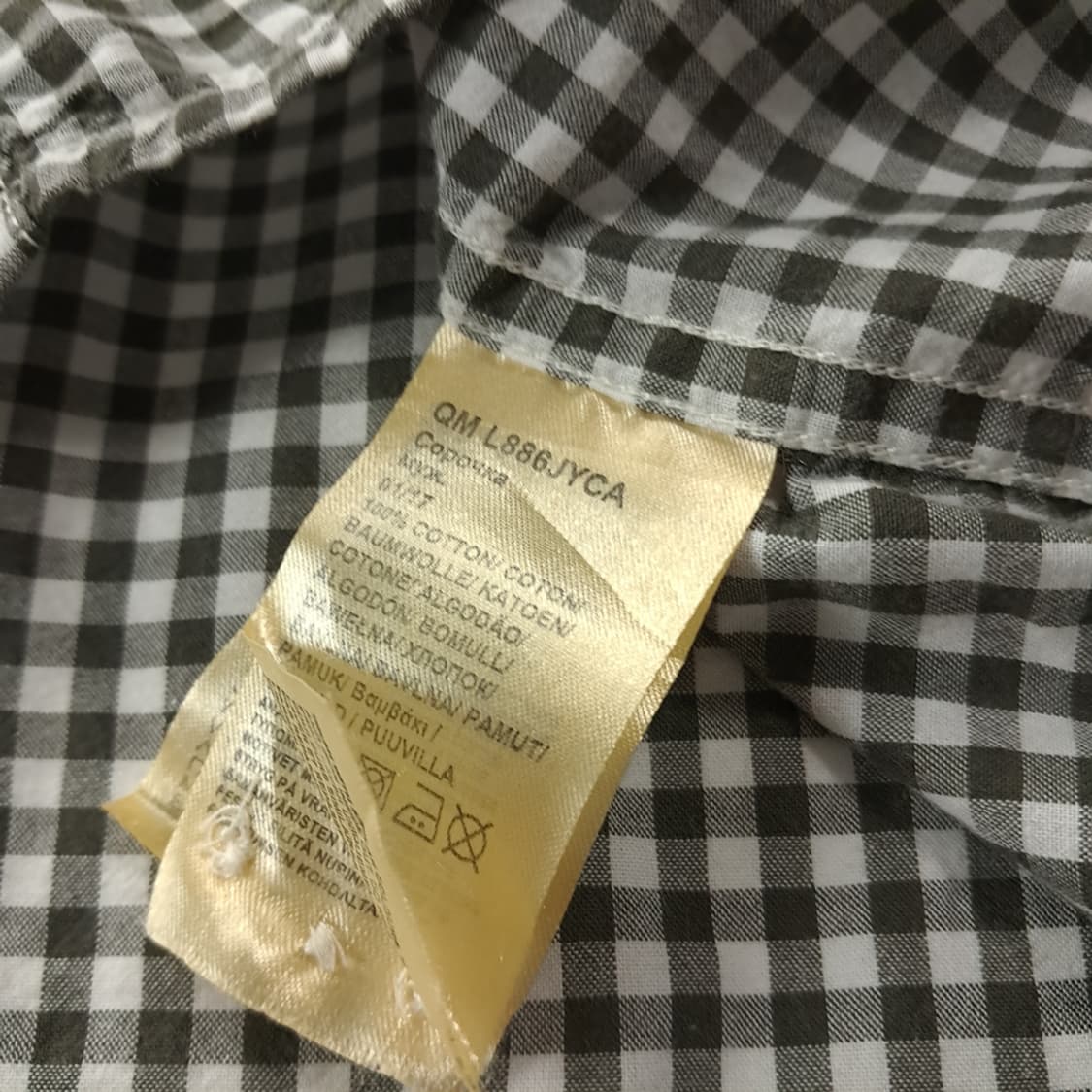 CK804 XL 리 LEE 모노 마이크로 깅엄체크 반팔 셔츠 남방 상품이미지6