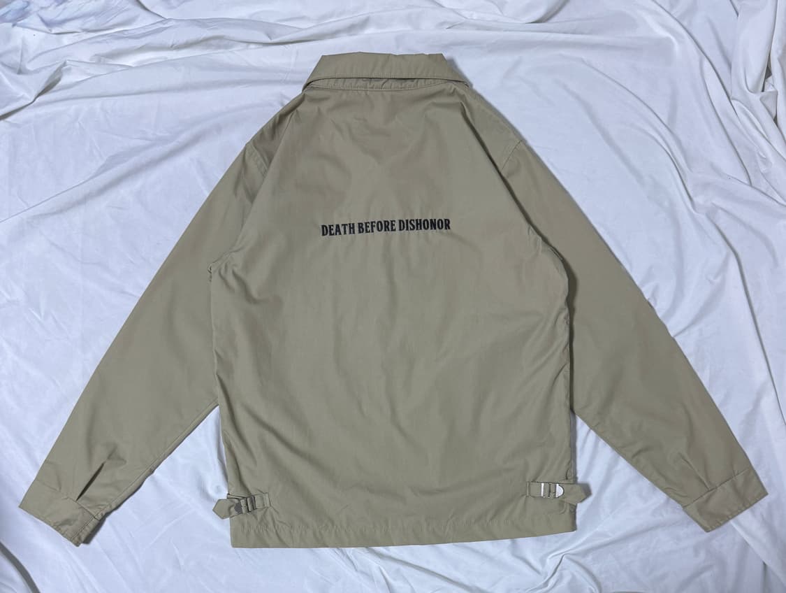 DEATH BEFORE DISHONOR슬로건 스컬 자수 해링턴 자켓 상품이미지2