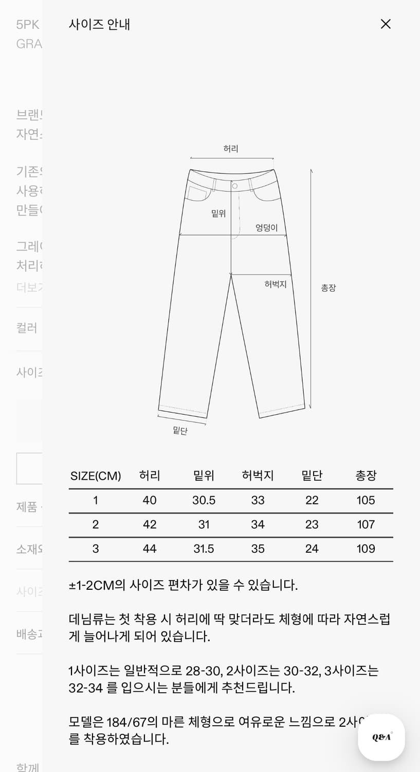 인더로우 와이드 테이퍼드 데님 팬츠 상품이미지2