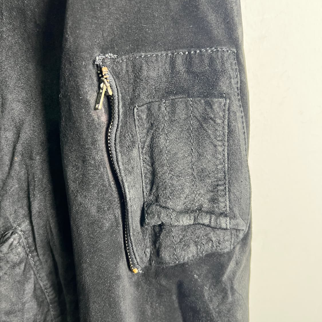 VTG 빈티지 블랙 스웨이드 ma-1 봄버 자켓 M 상품이미지6