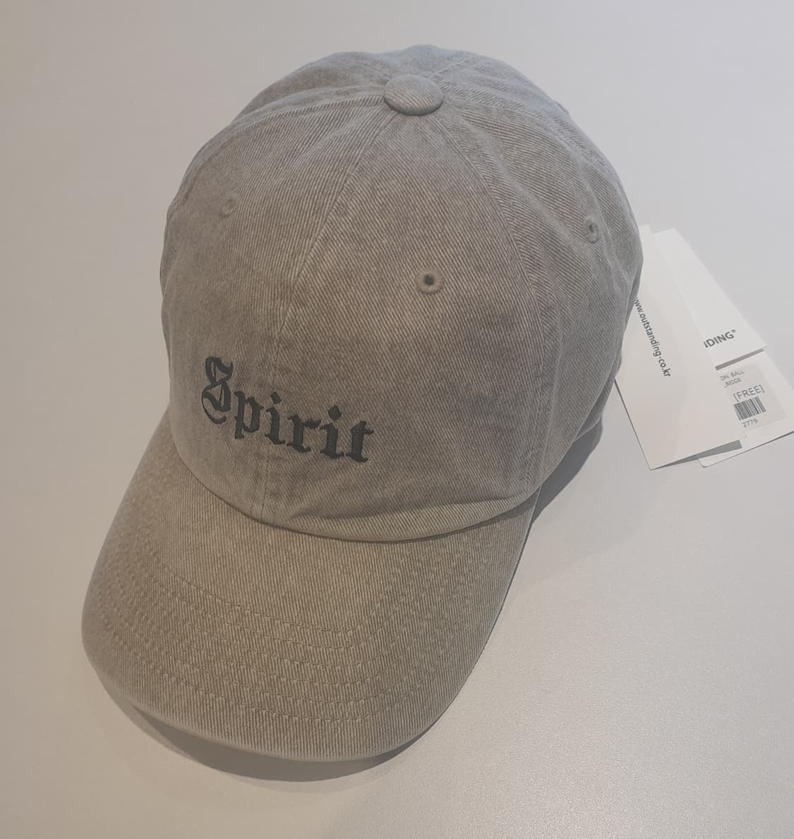 💥(새상품) 아웃스탠딩 워싱 볼캡 (베이지)
 상품이미지1