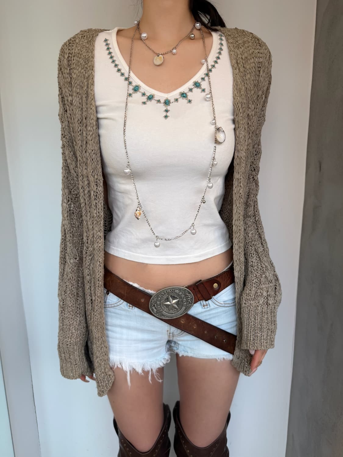 dusty sand drifft knit cardigan 상품이미지1