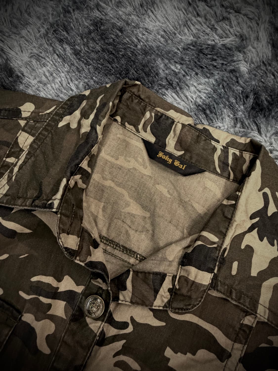 베이지 밀리터리 밑단 레이스 반팔 데님 원피스 상품이미지8