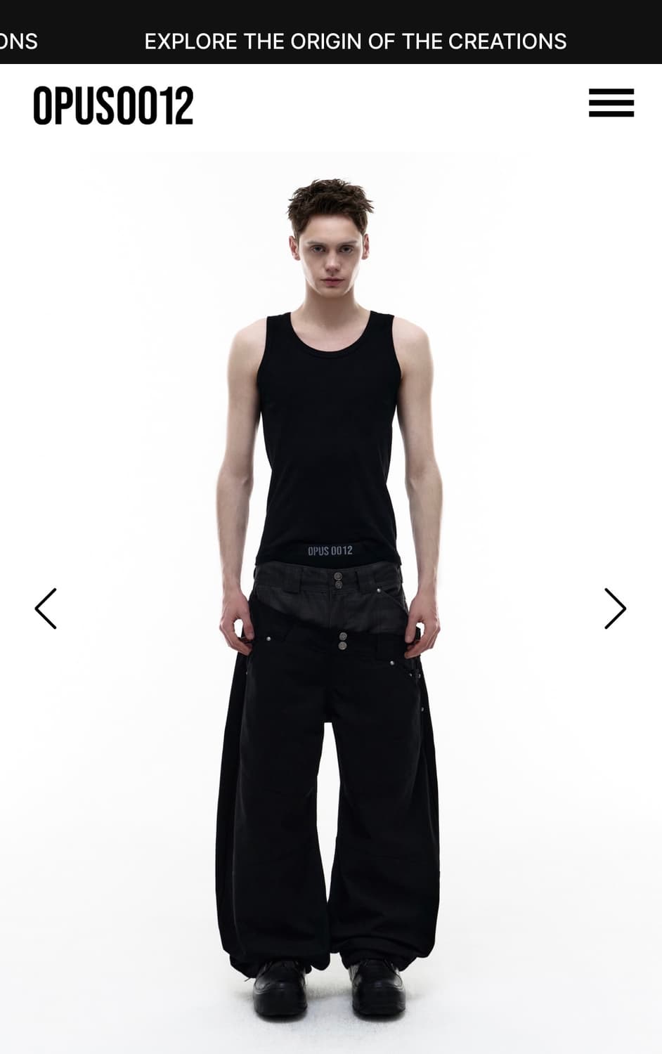 opus0012 DUAL OBLIQUE COTTON PANTS BLACK 상품이미지1