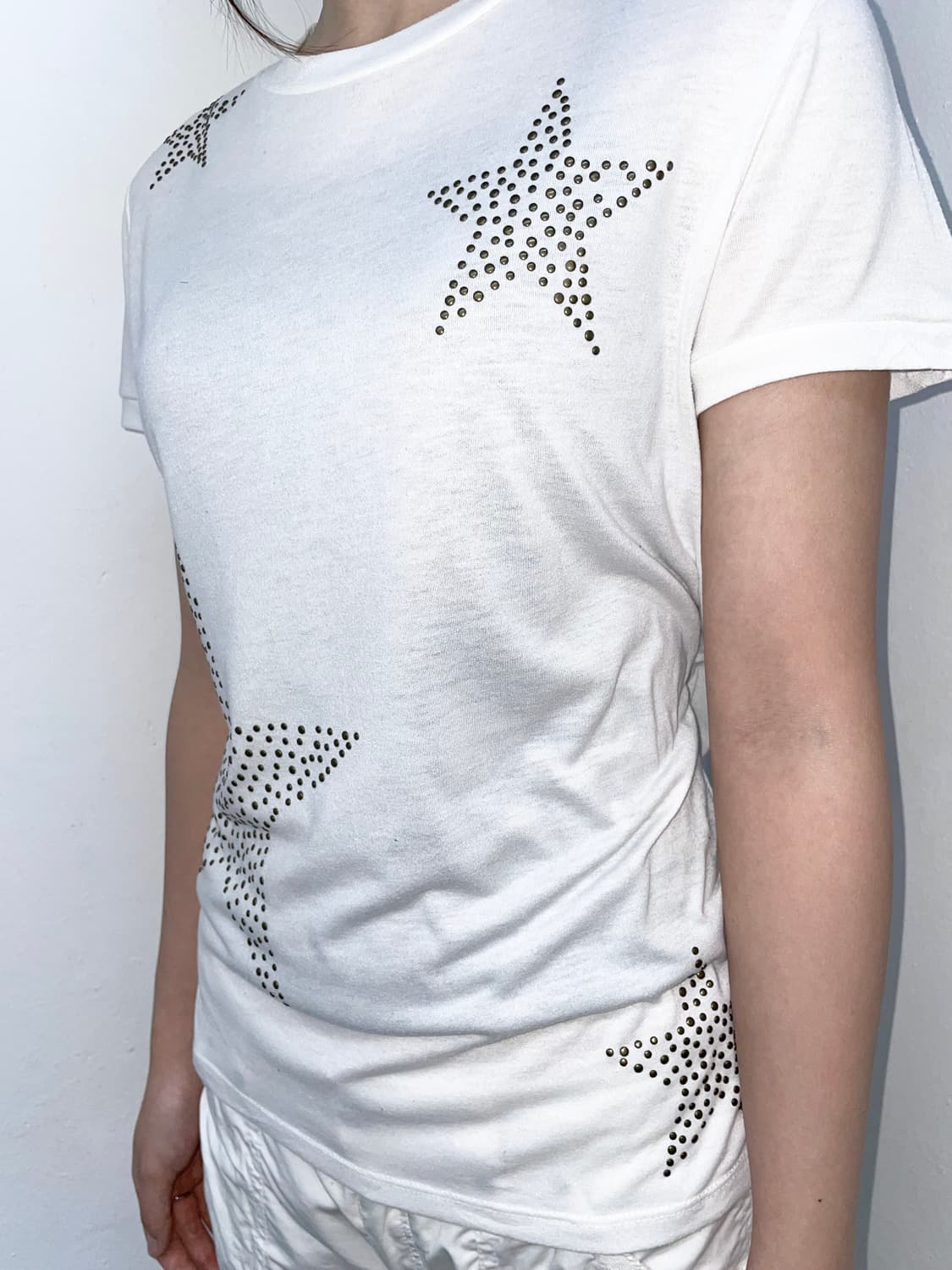 y2k 화이트 스타 스터드 탑 상품이미지3