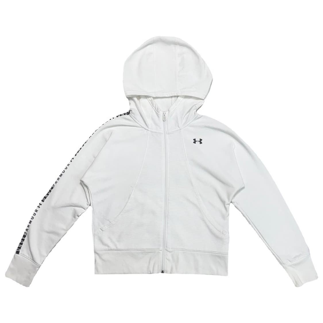 언더아머 기모 크롭 후드집업 화이트 여성용 XL 상품이미지1