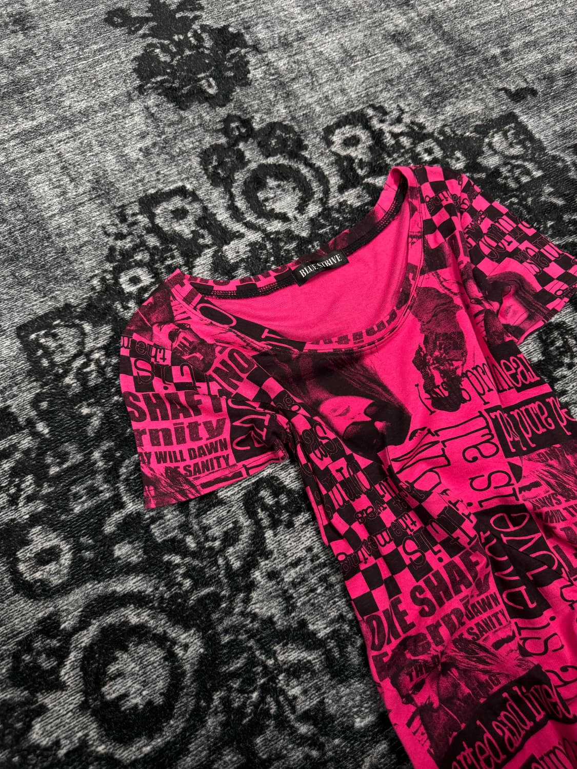 Blue strive punk checker board top 상품이미지2