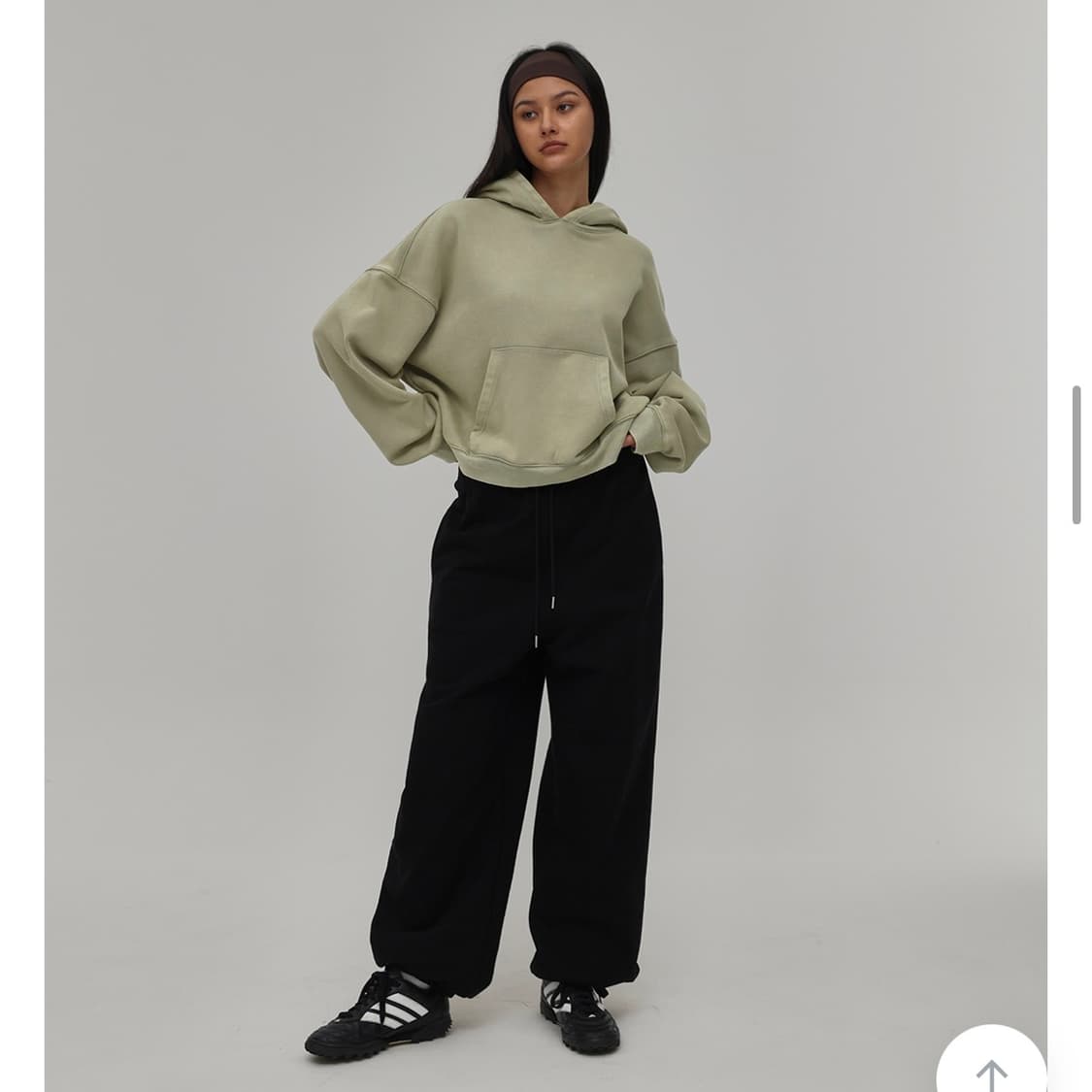 블랙업 B-BASIC 헤비스웨트 솔트워싱 후드 카키베이지 상품이미지3