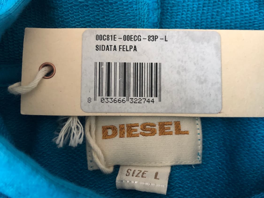디젤(DIESEL) 페인트 가공 롱 후드티 상품이미지6