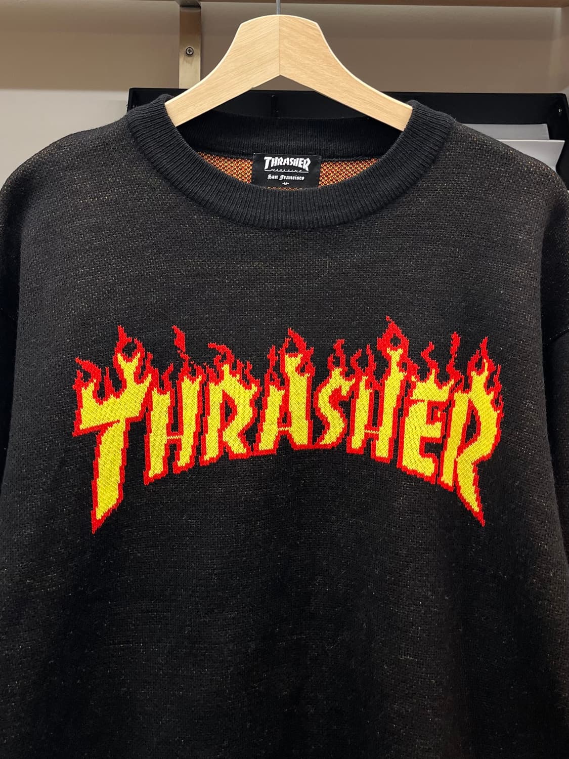 [100] 트레셔 thrasher 불꽃로고 니트 상품이미지2