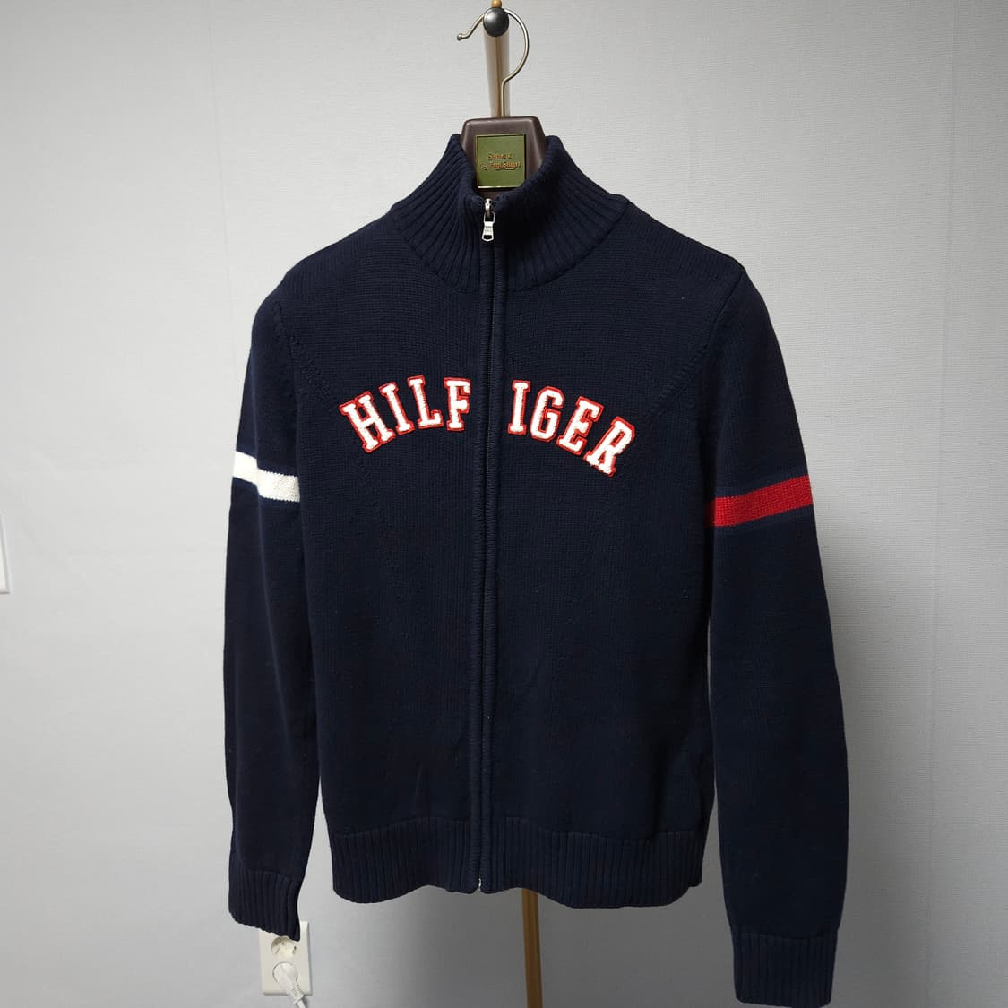 M ) 타미힐피거 여성 네이비 니트 집업 가디건 상품이미지1