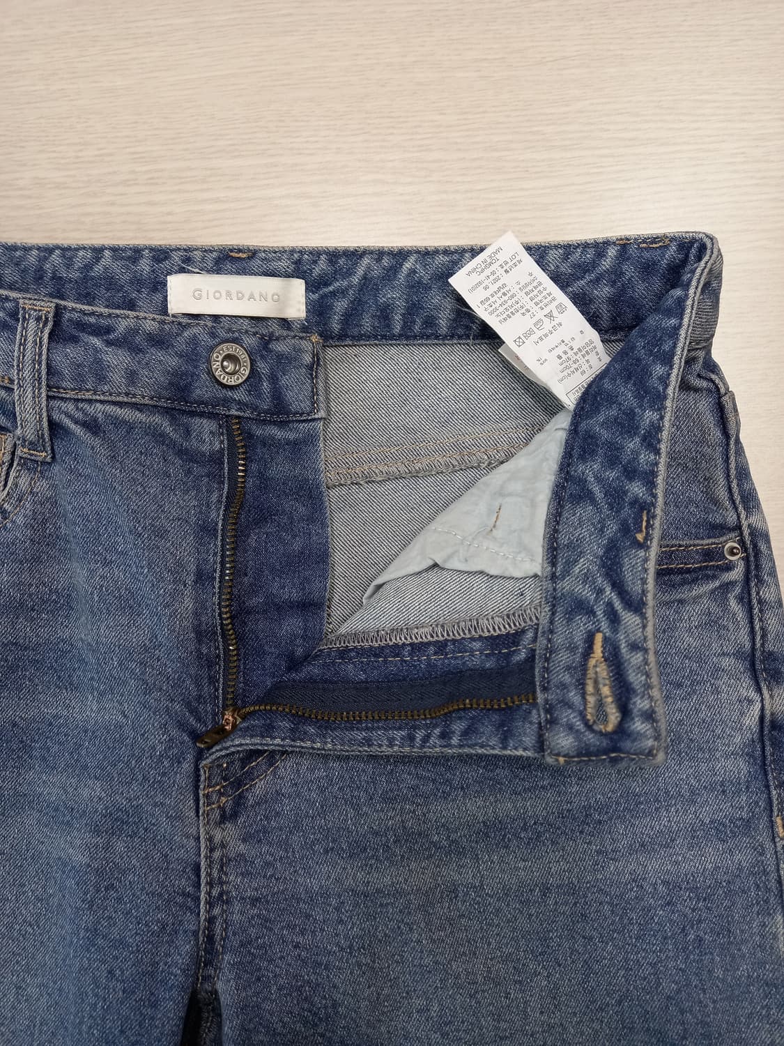 27 GIORDANO 하이웨이스트 워싱 스판 테이퍼드진 27-616 상품이미지6