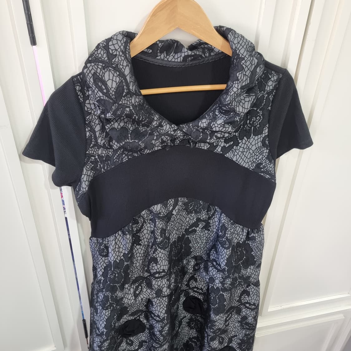 블랙 레이스 벌룬 원피스 상품이미지5