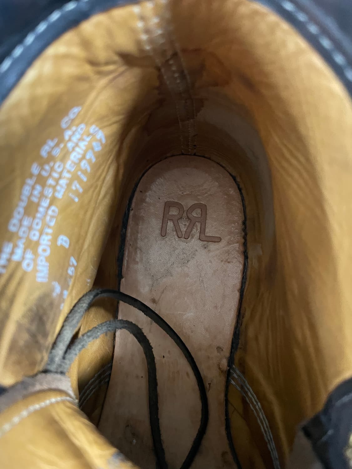 RRL 블랙 레더 워크 부츠(9) 상품이미지4