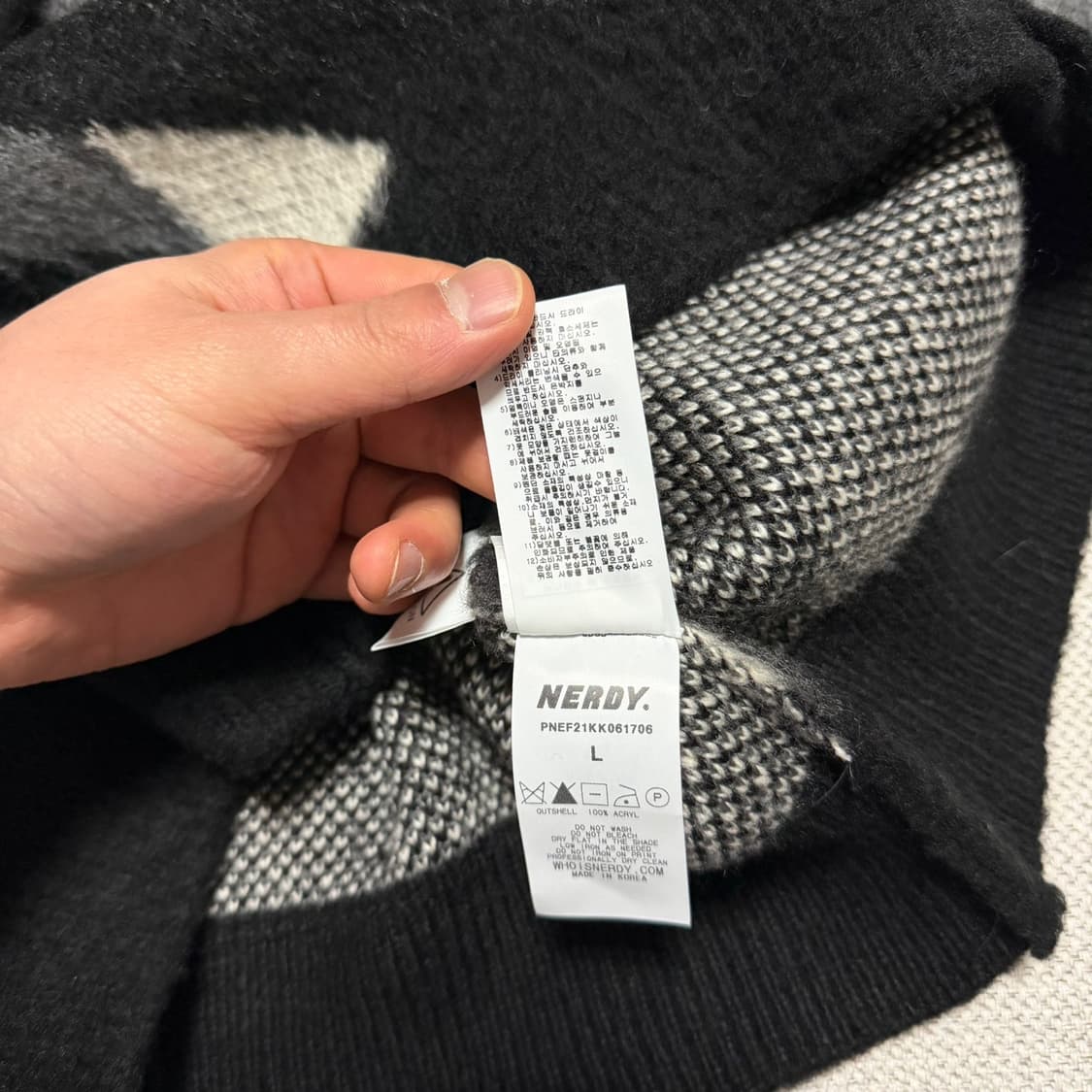 널디 NERDY 아가일 패턴 가디건 상품이미지5