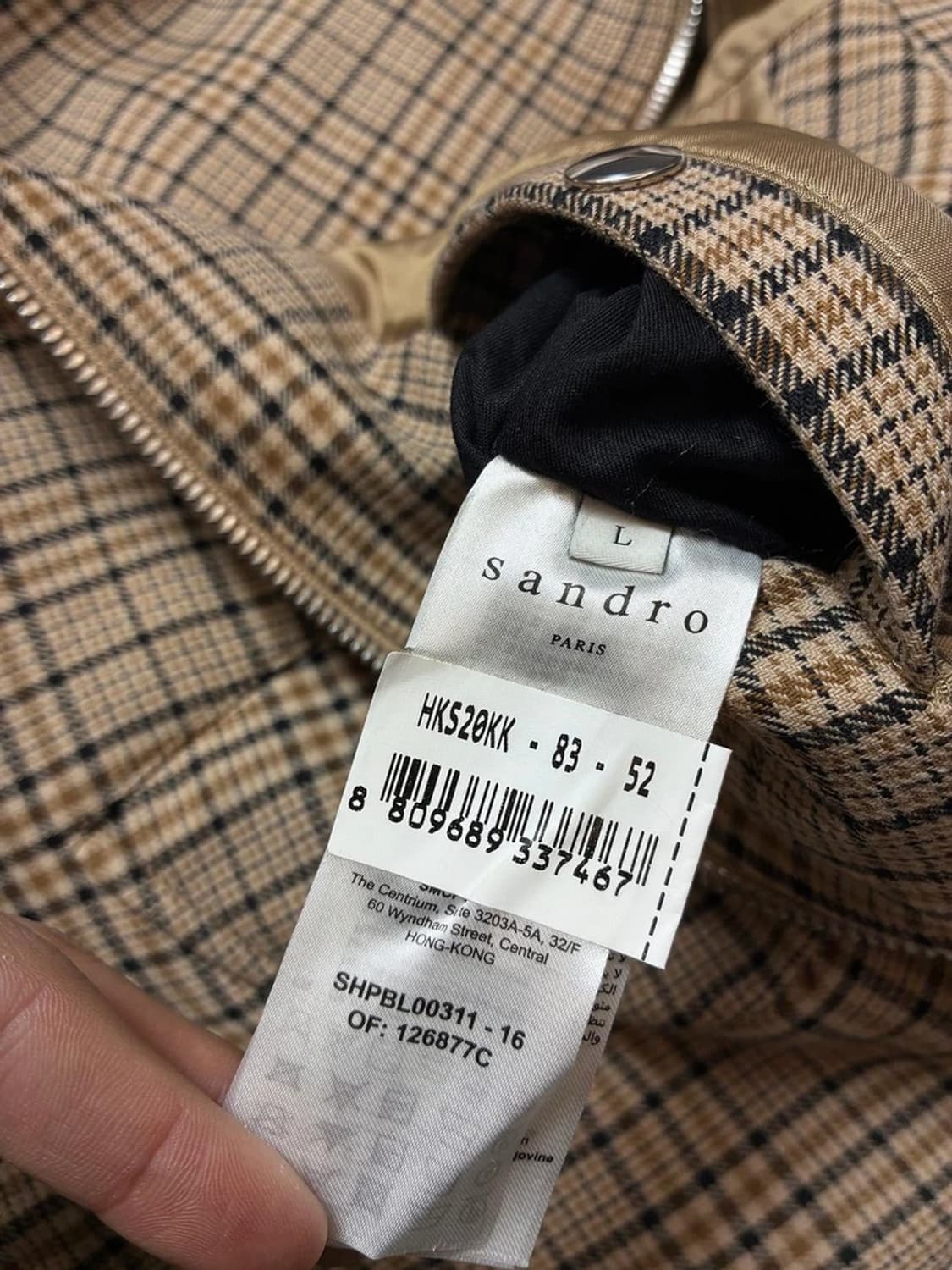 산드로 옴므 체크 블루종 자켓 PN8178 상품이미지7