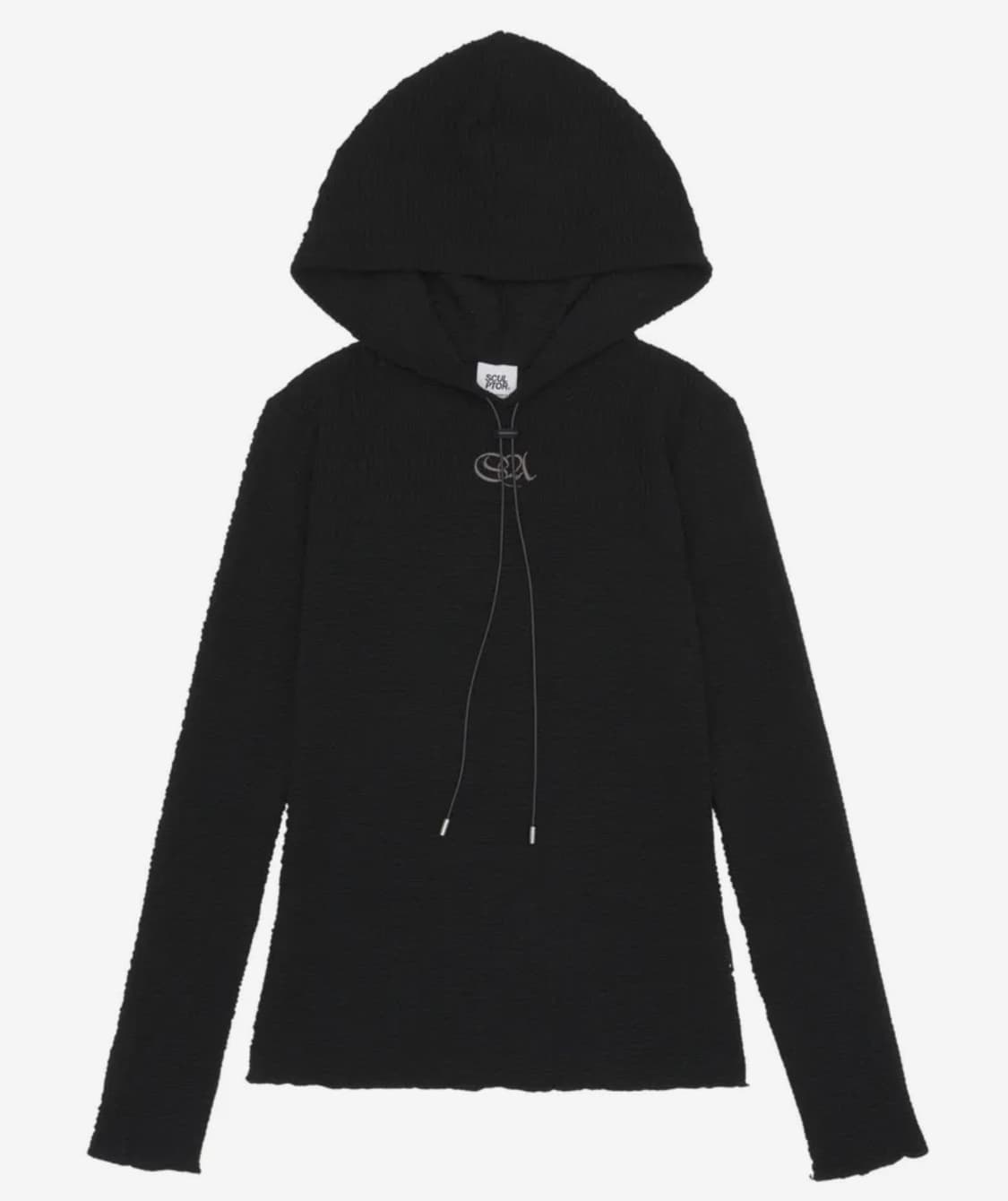 스컬프터 E-string Crinkle Hoodie Black 상품이미지2