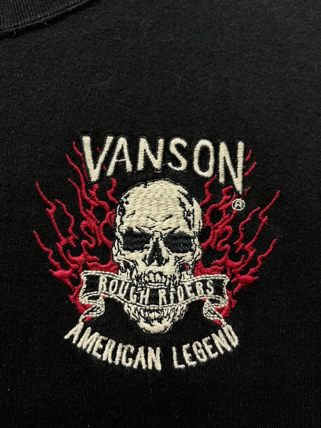 VANSON 밴슨 스컬 자수 반팔 티셔츠  상품이미지3