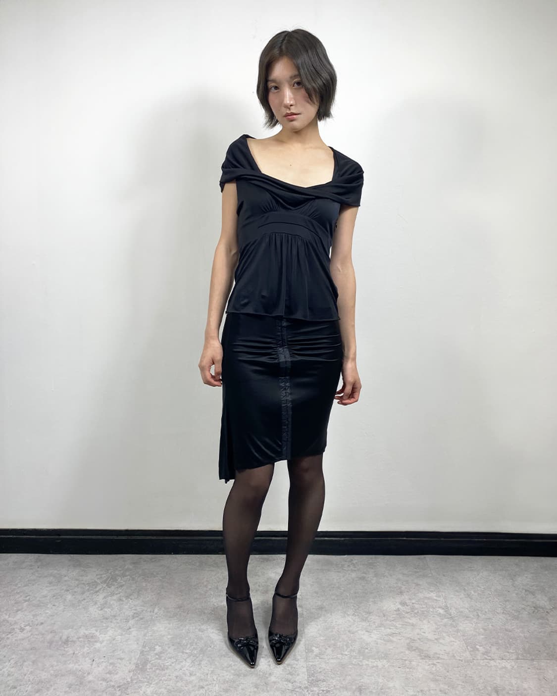 돌체앤가바나 훅 디테일 개더 스커트 상품이미지5
