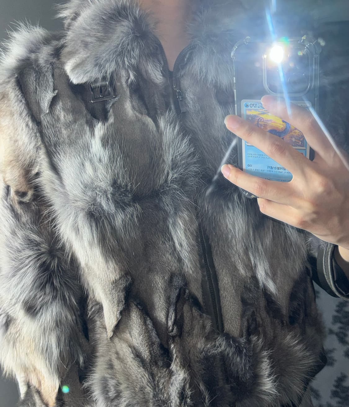 Vintage Shaggy Feather Fur Biker Jacket 상품이미지1