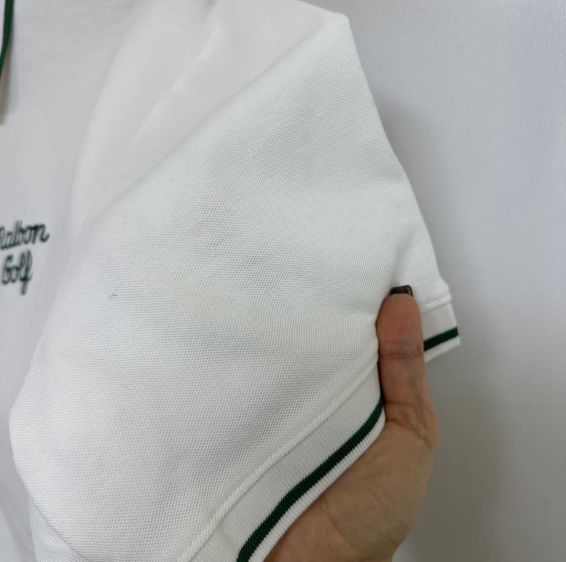 말본 남자 골프 카라 반팔티 화이트 100 L  상품이미지3