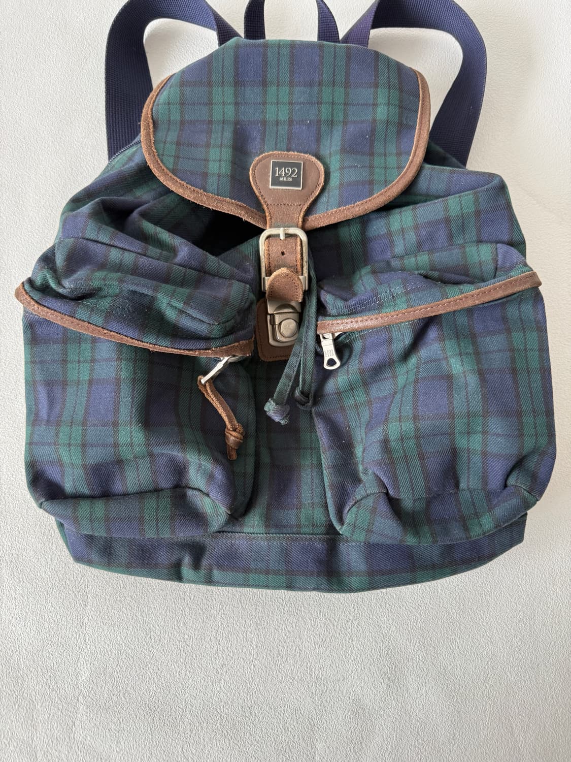 Pre owned 1492 체크 백팩 상품이미지3