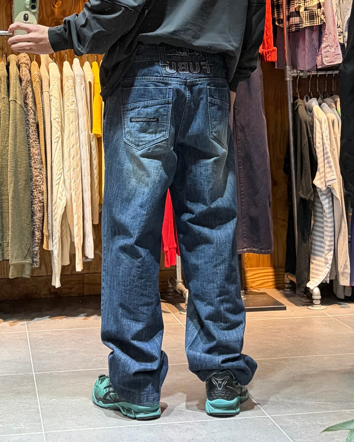 34in FUBU 푸부 시티그래픽 스펠링 패치 데님팬츠 상품이미지2