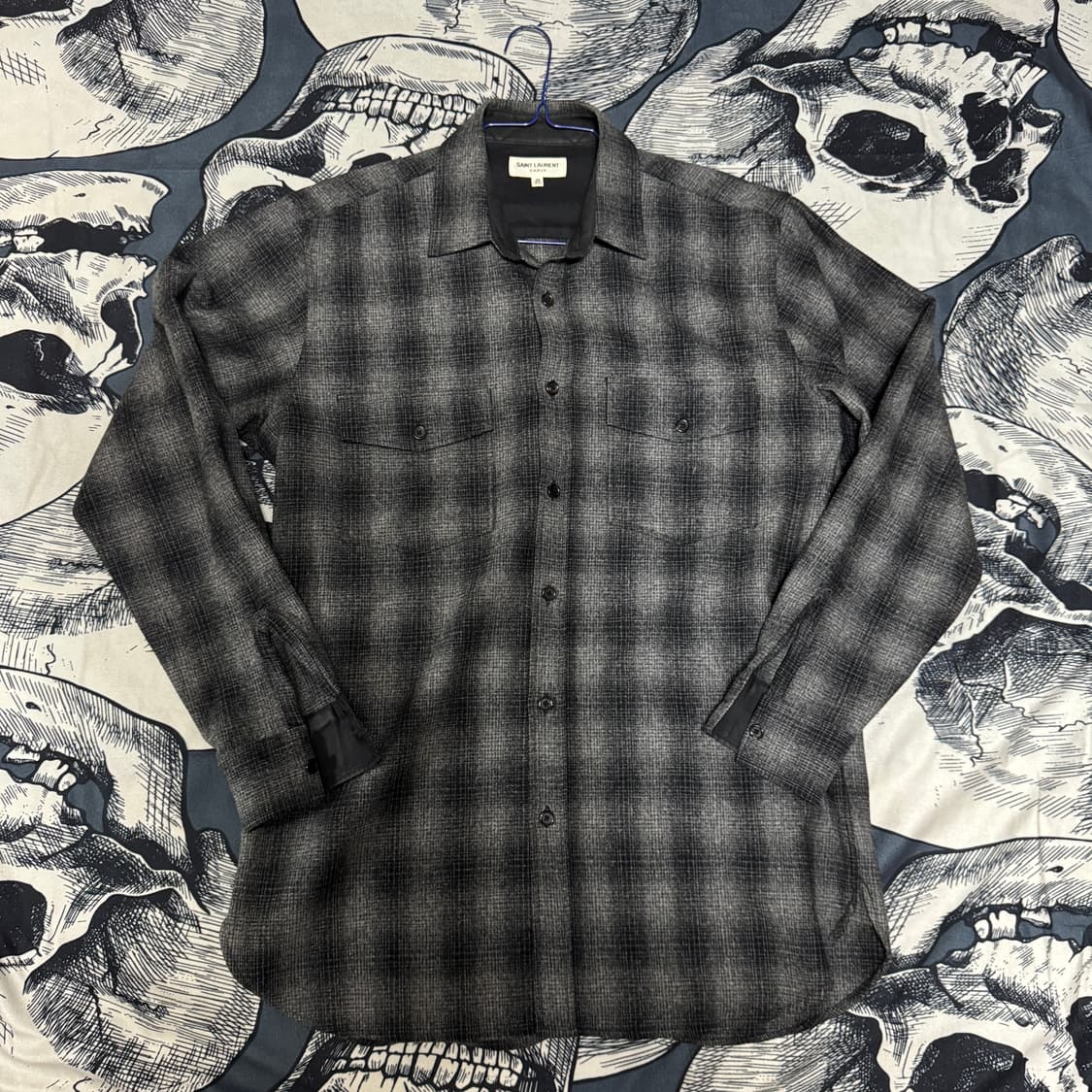 생로랑 13fw 체크 플란넬 셔츠  39(105) 사이즈 상품이미지3
